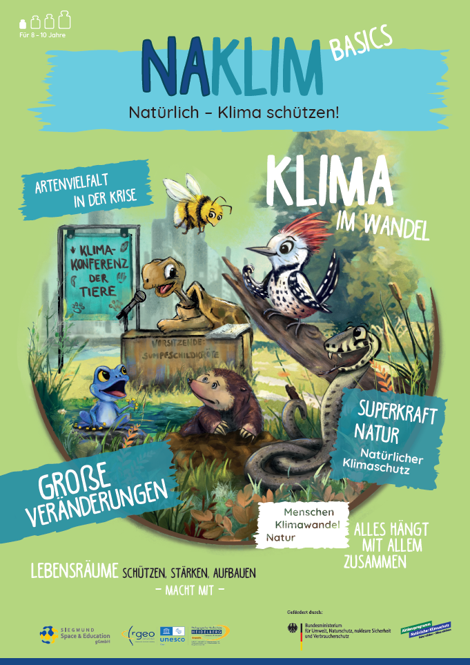 Titelbild NAKLIM Basics Stufe 1 (Altersempfehlung: 8-10 Jährige): Klimakonferenz der Tiere